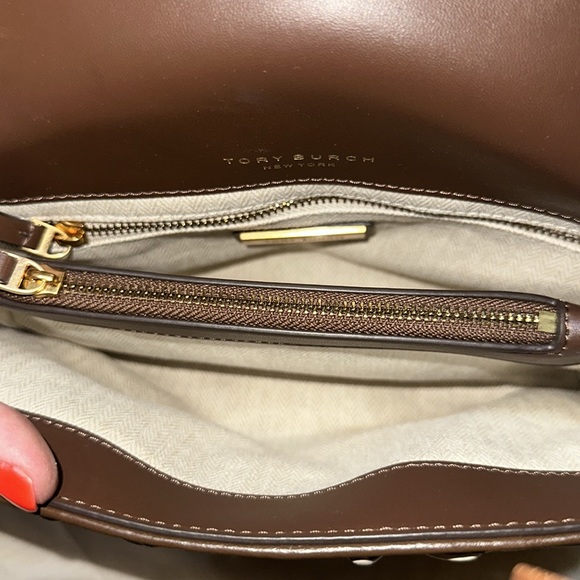 Tory Burch WILLA Embroidered Small Leather Shoulder Bag in Toasted Coffee - OS - Picture 7 of 10